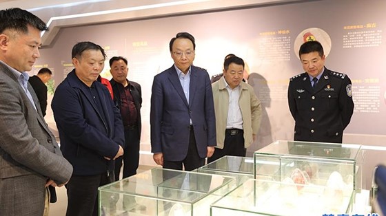 市委常委、政法委書(shū)記楊健蒞臨縣禁毒教育基地參觀指導(dǎo)